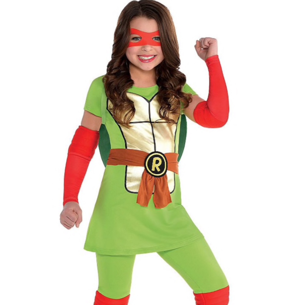 M 8-10 NEW NINJA TURTLES RAPHAEL GIRLS COSTUME
